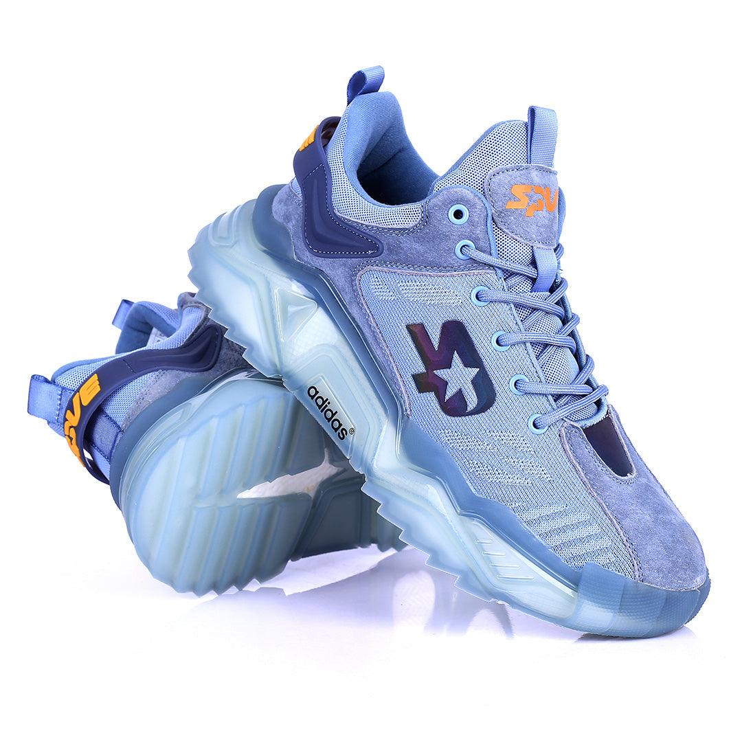 AD Logo Designed Grey Sneakers With Tuned Pressure Sole- Grey - Obeezi.com