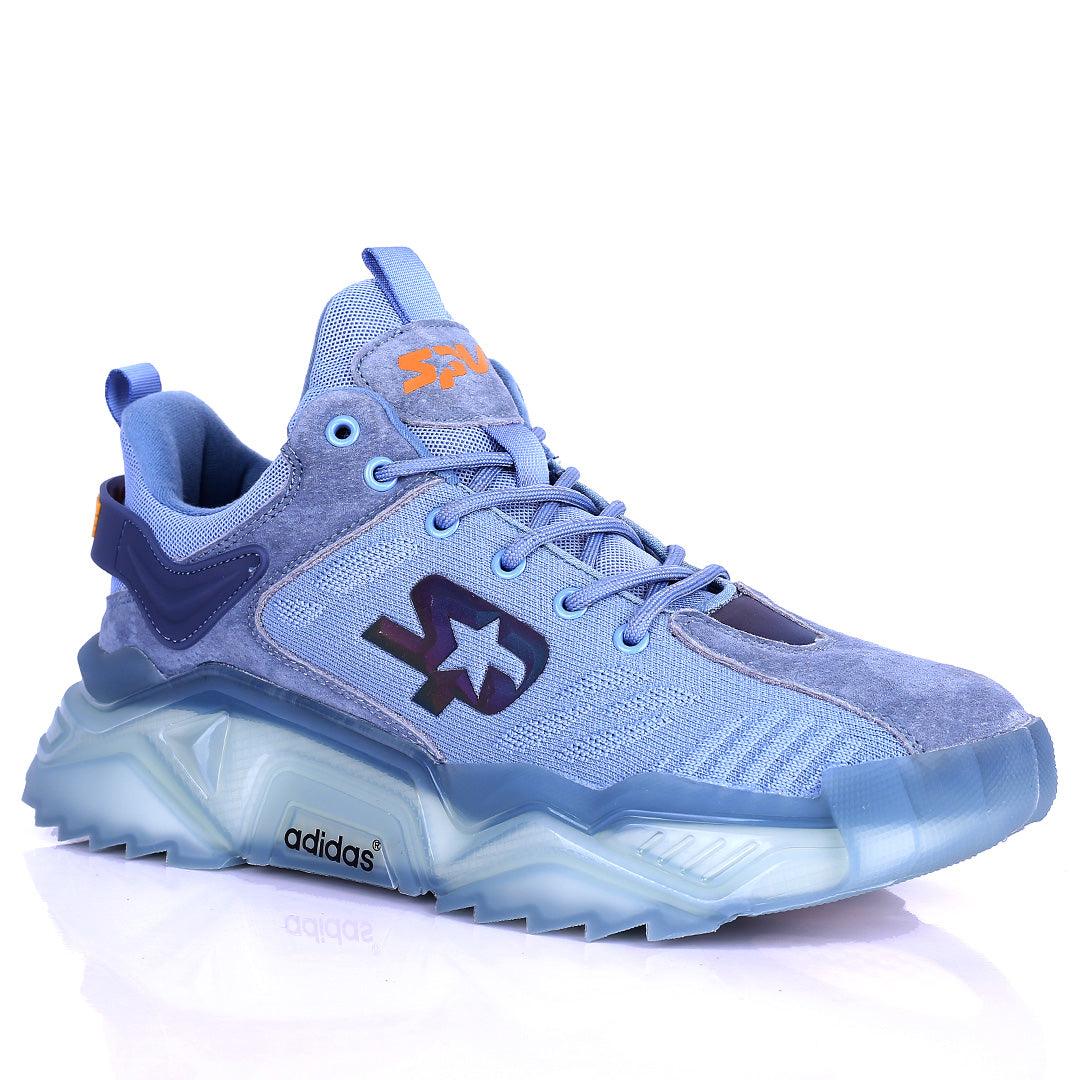 AD Logo Designed Grey Sneakers With Tuned Pressure Sole- Grey - Obeezi.com