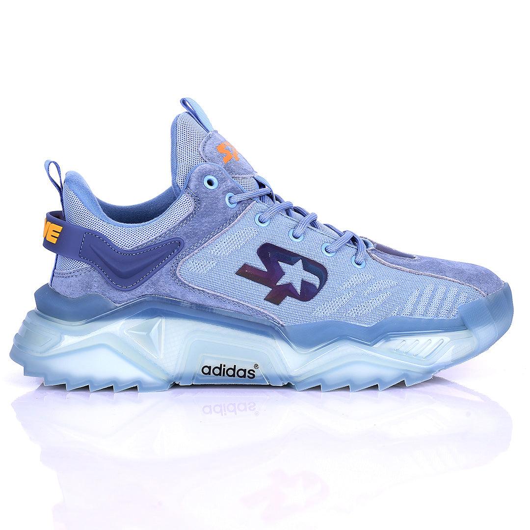 AD Logo Designed Grey Sneakers With Tuned Pressure Sole- Grey - Obeezi.com