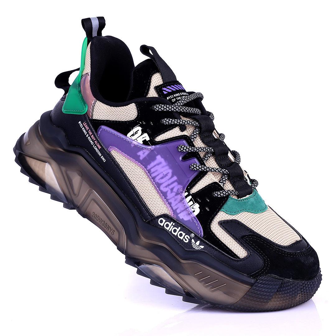 AD Multi-Coloured Logo Designed Sneakers With Tuned Pressure Sole - Obeezi.com