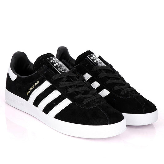 AD Originals BroomField Black Suede Sneakers With 3 White Stripes - Obeezi