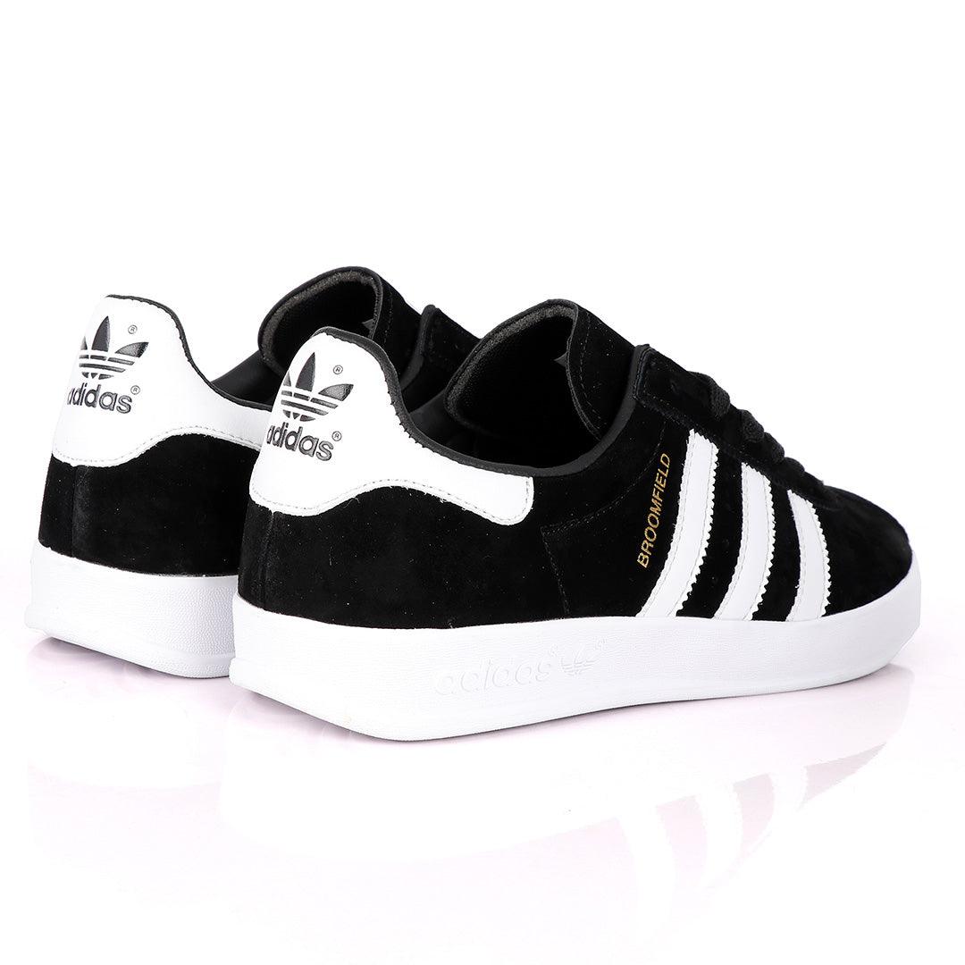 AD Originals BroomField Black Suede Sneakers With 3 White Stripes - Obeezi
