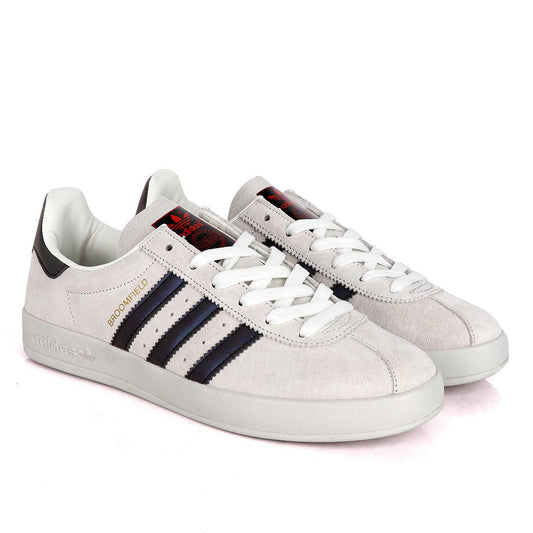 AD Originals BroomField Off-White Suede Sneakers With 3 Maceron Stripes - Obeezi