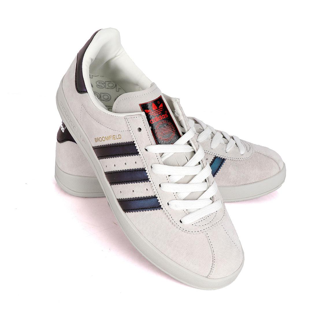 AD Originals BroomField Off-White Suede Sneakers With 3 Maceron Stripes - Obeezi
