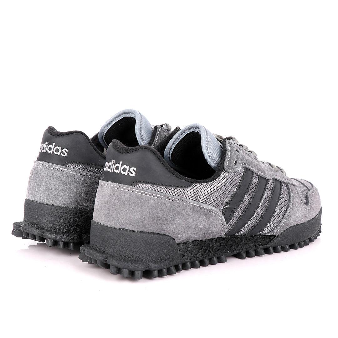 AD Simplified Classic Designed Grey Suede Sneakers - Obeezi