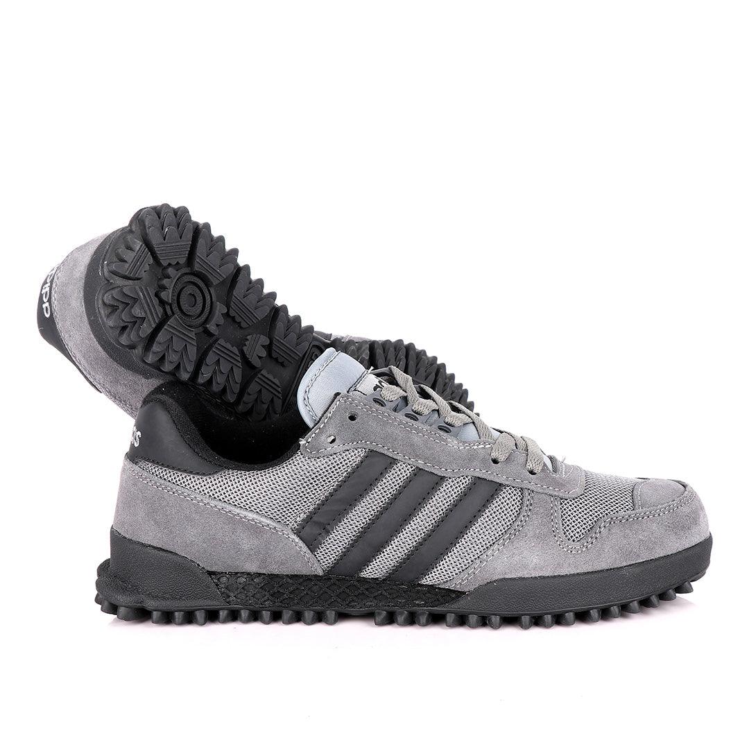 AD Simplified Classic Designed Grey Suede Sneakers - Obeezi