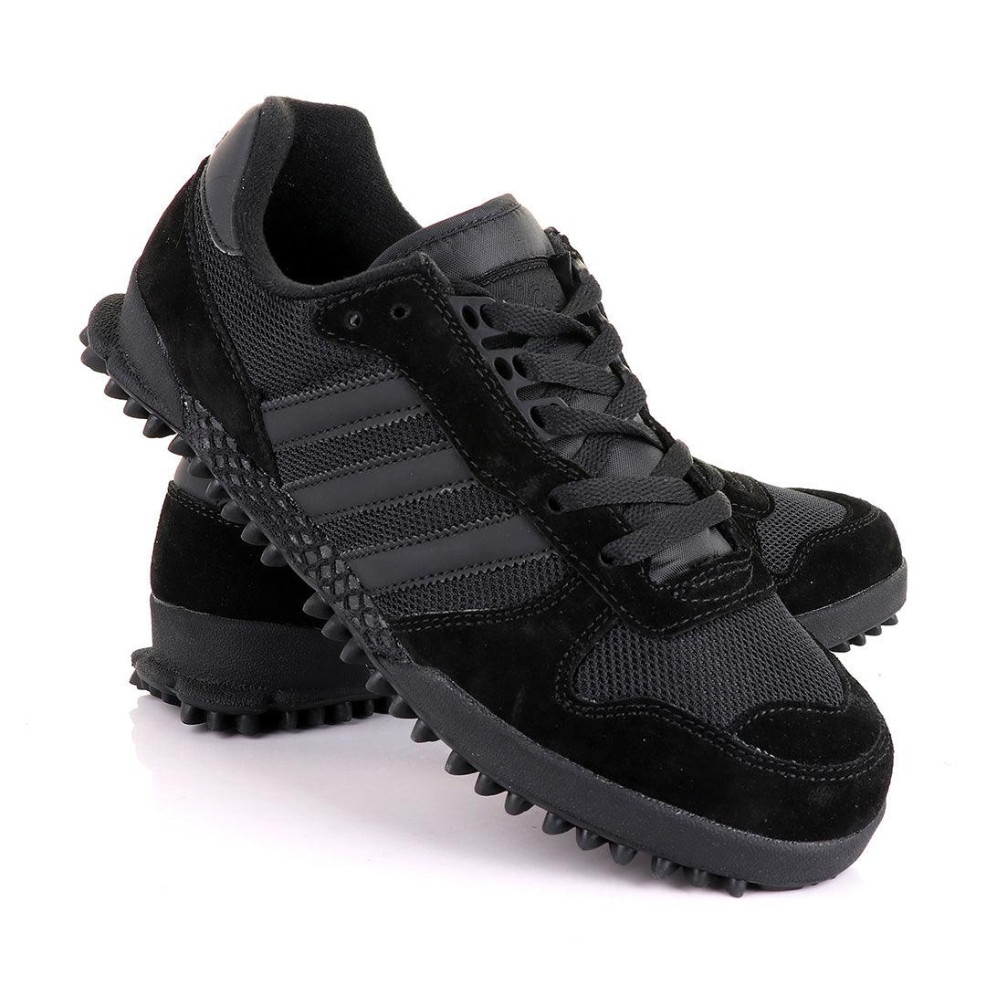 Ad Simplified Fabric Black And Grey Sneakers - Obeezi