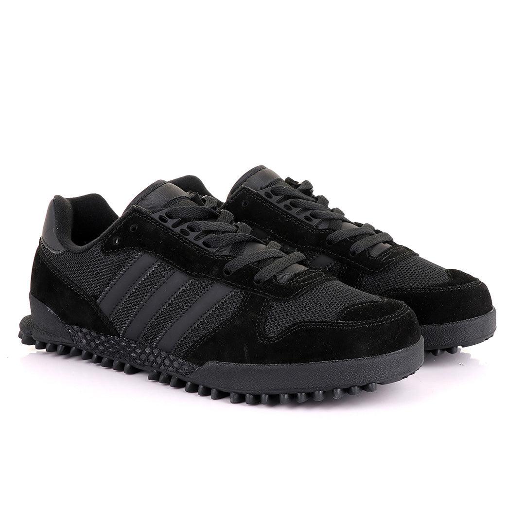 Ad Simplified Fabric Black And Grey Sneakers - Obeezi