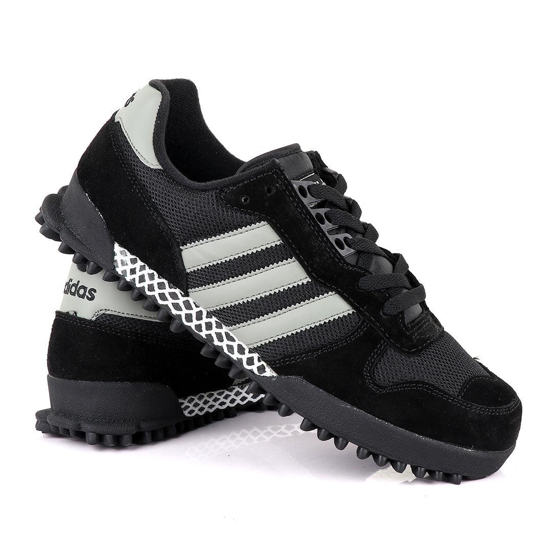 Ad Simplified Fabric Black and White Sneakers - Obeezi