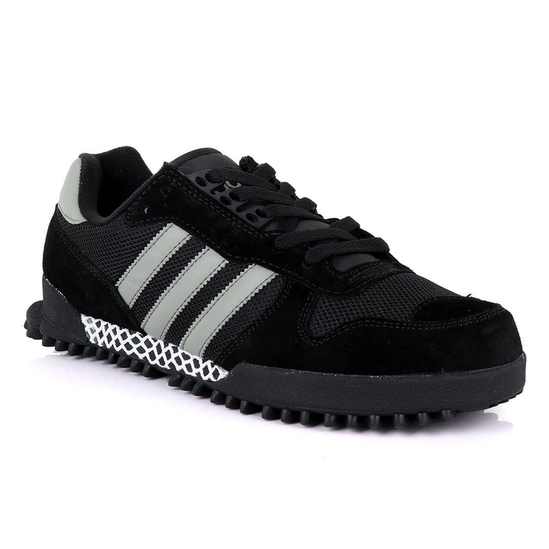 Ad Simplified Fabric Black and White Sneakers - Obeezi