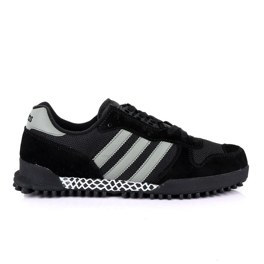 Ad Simplified Fabric Black and White Sneakers - Obeezi
