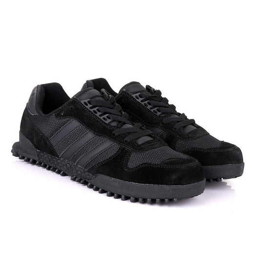 Ad Simplified Fabric Black Sneakers - Obeezi