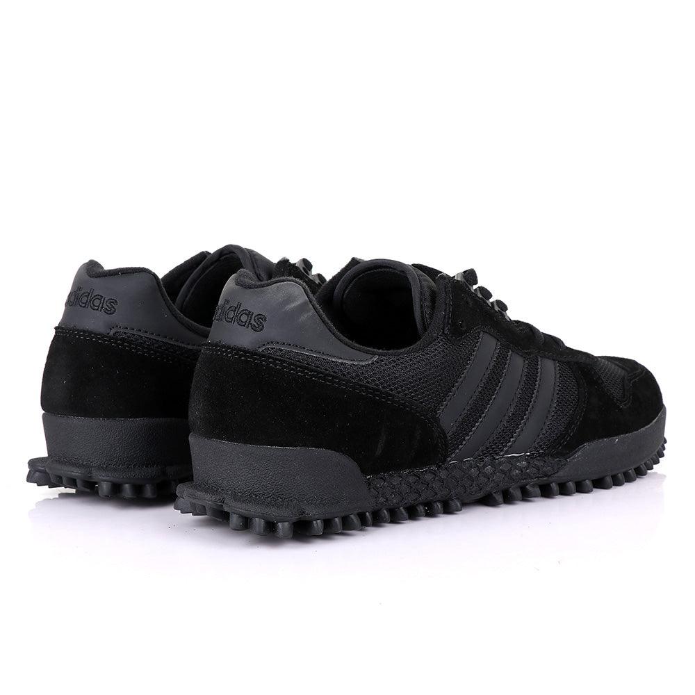 Ad Simplified Fabric Black Sneakers - Obeezi
