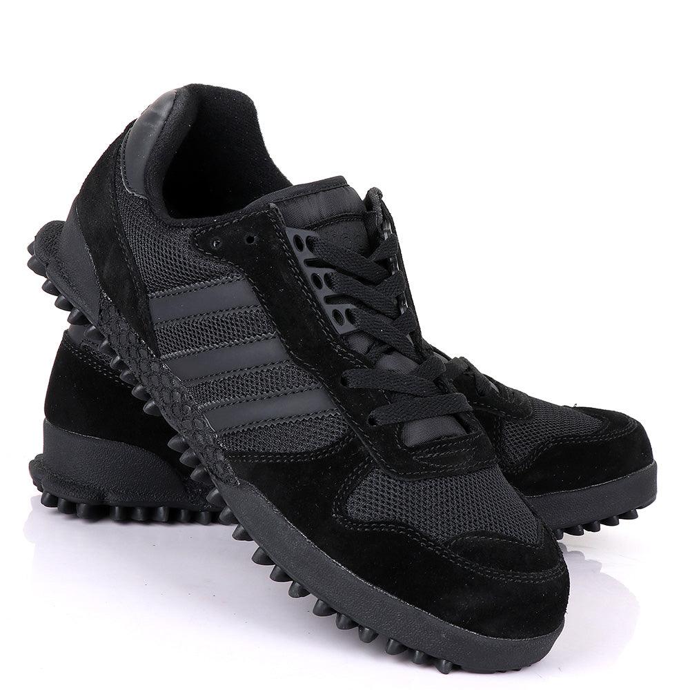Ad Simplified Fabric Black Sneakers - Obeezi