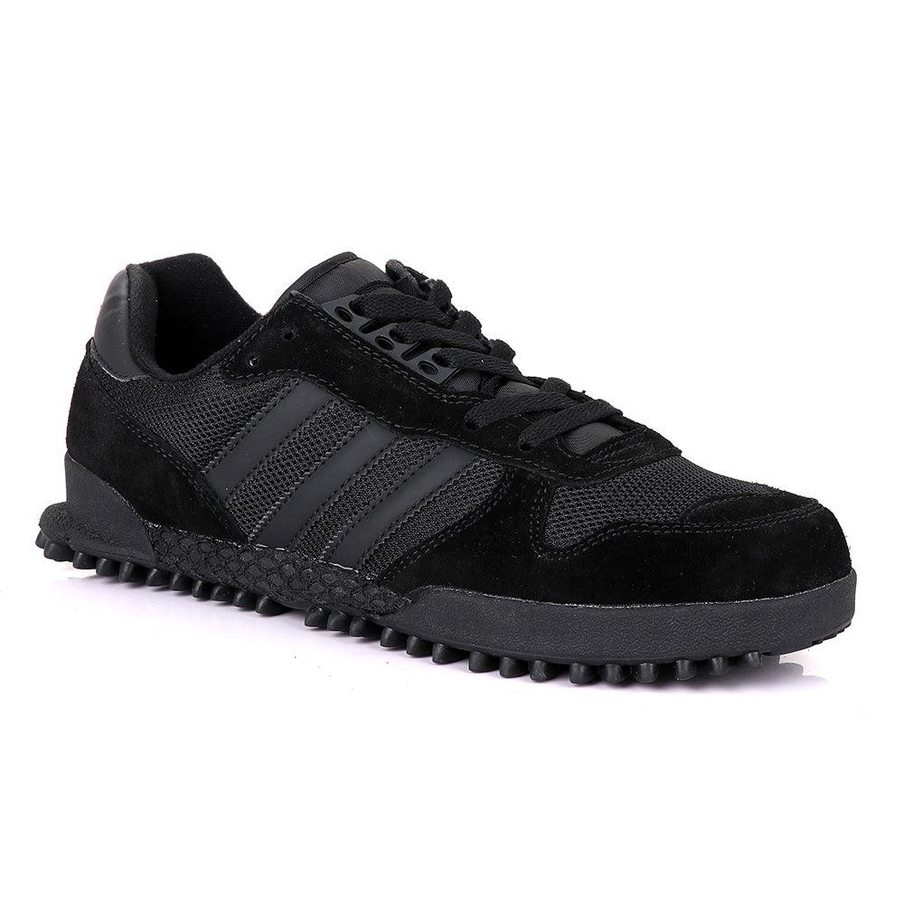 Ad Simplified Fabric Black Sneakers - Obeezi