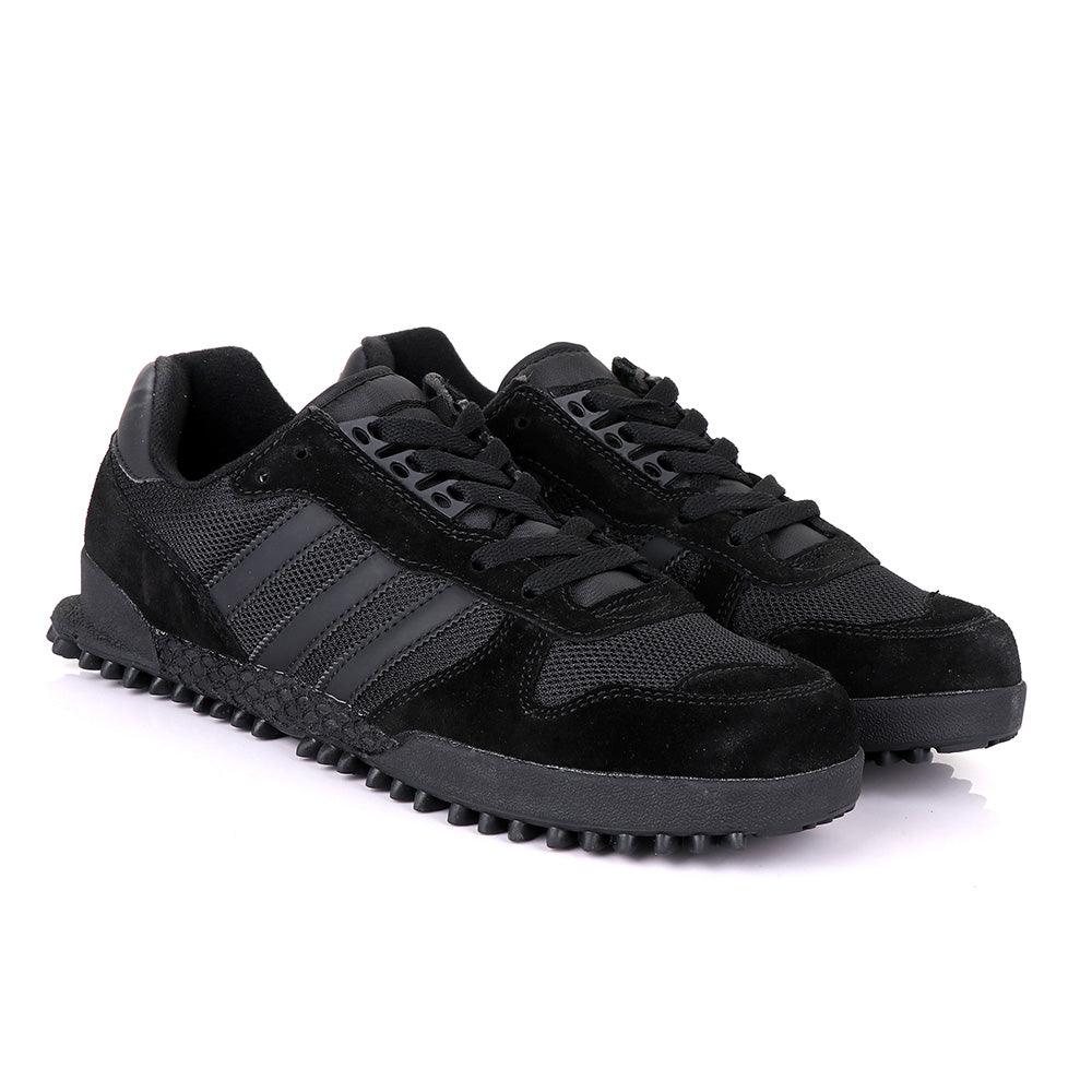 Ad Simplified Fabric Black Sneakers - Obeezi
