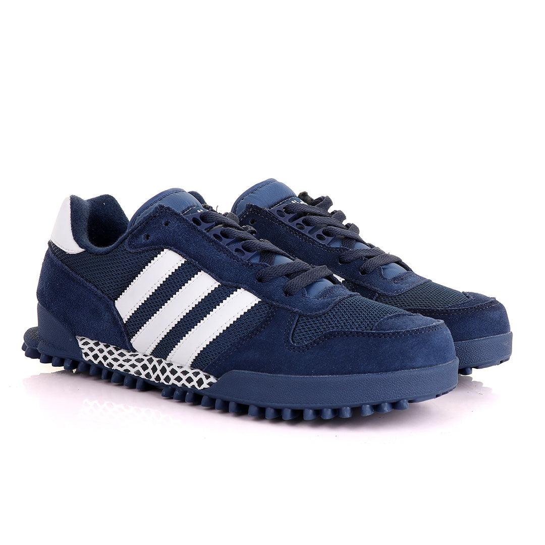 Ad Simplified Fabric NavyBlue Sneakers - Obeezi