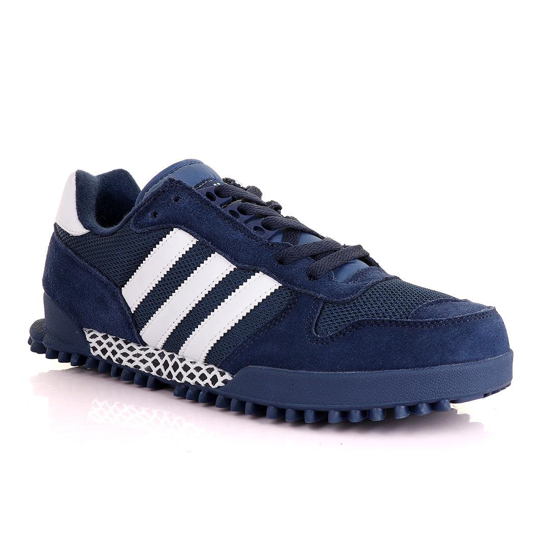 Ad Simplified Fabric NavyBlue Sneakers - Obeezi