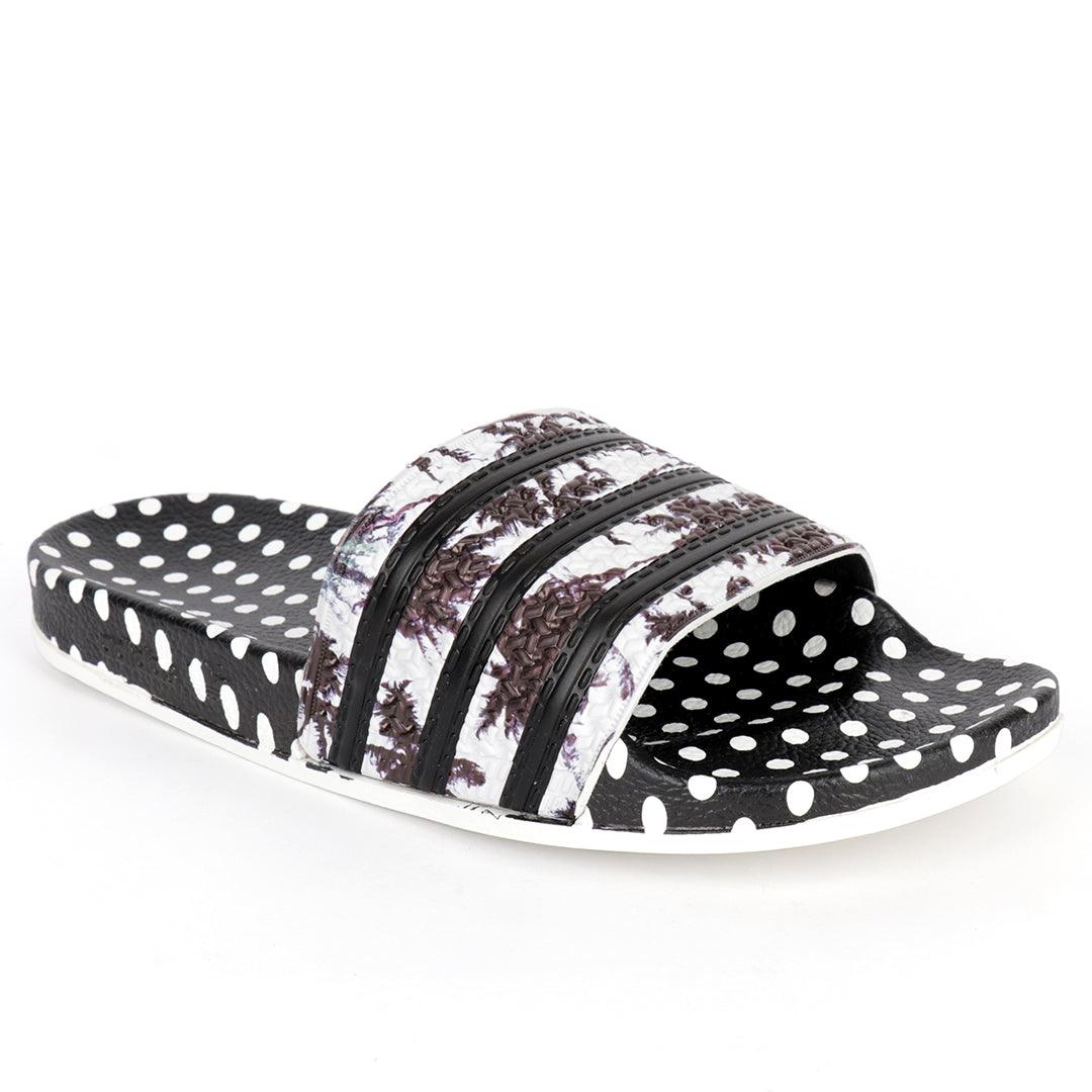 AD Soft Premium Polkadot Designed Comfort Slide-Black - Obeezi.com