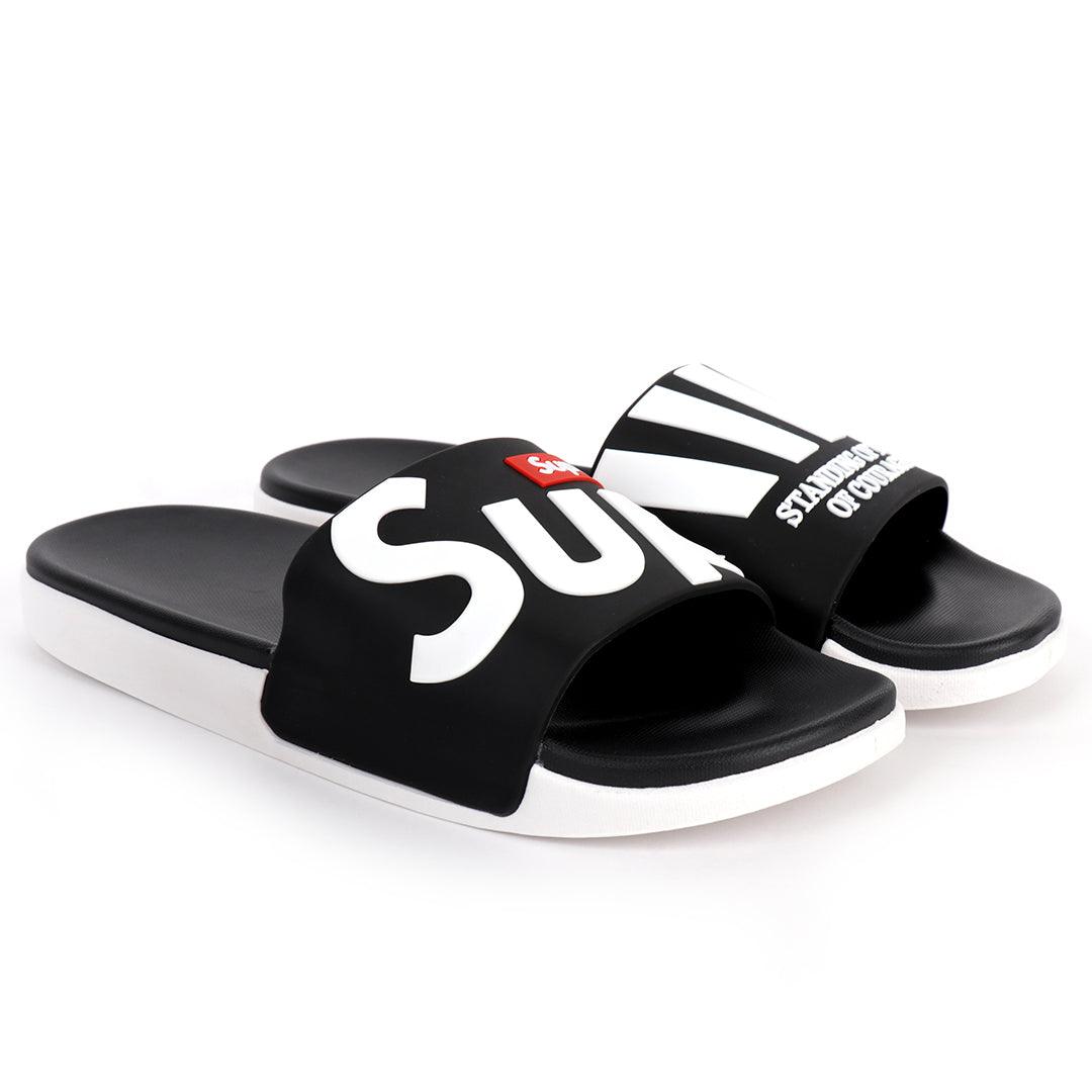 AD Sup Standing Courage Breathable Men's Slide-Black White - Obeezi.com