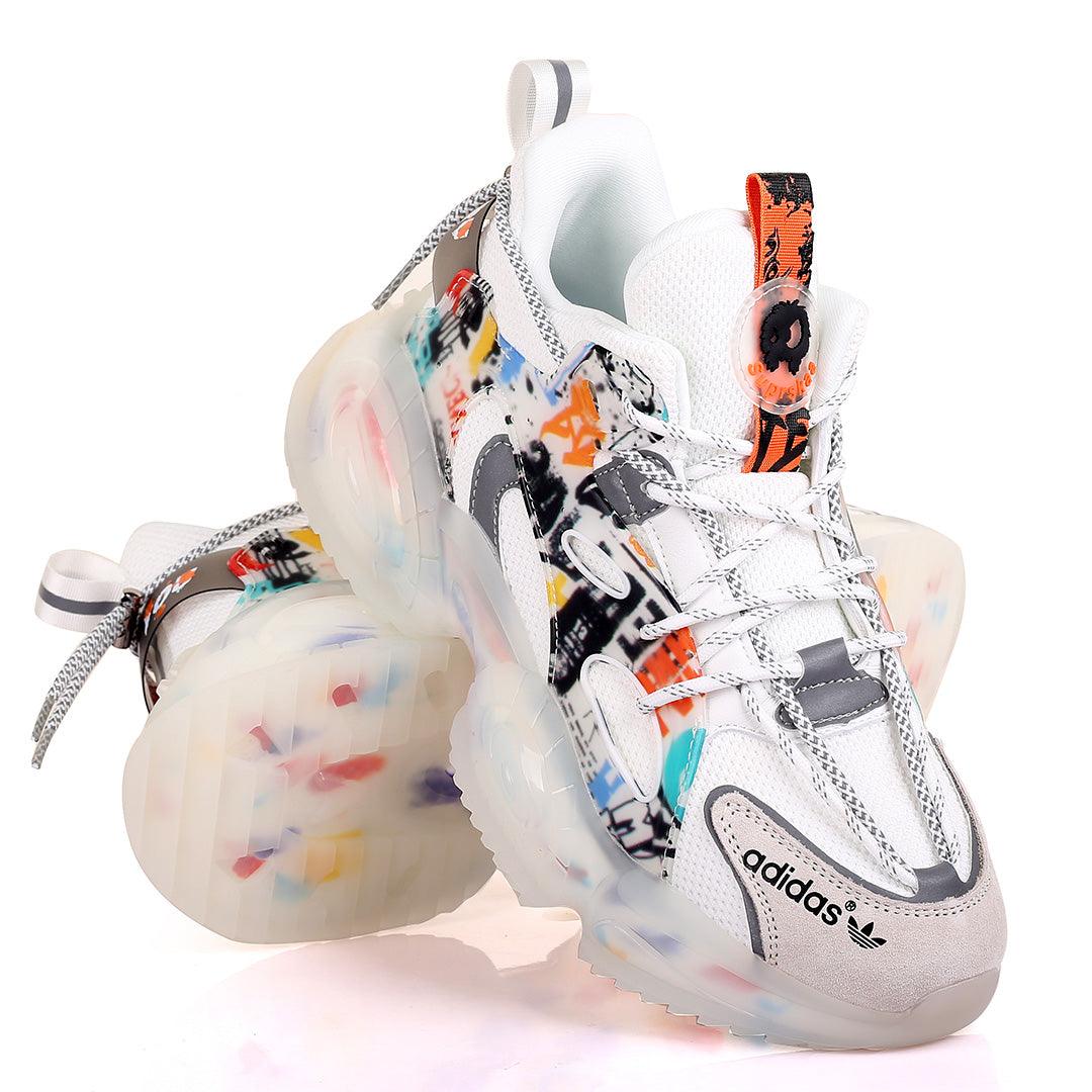 AD Super Star Suprskaa White With Multi-Coloured Side Designed Sneakers - Obeezi.com