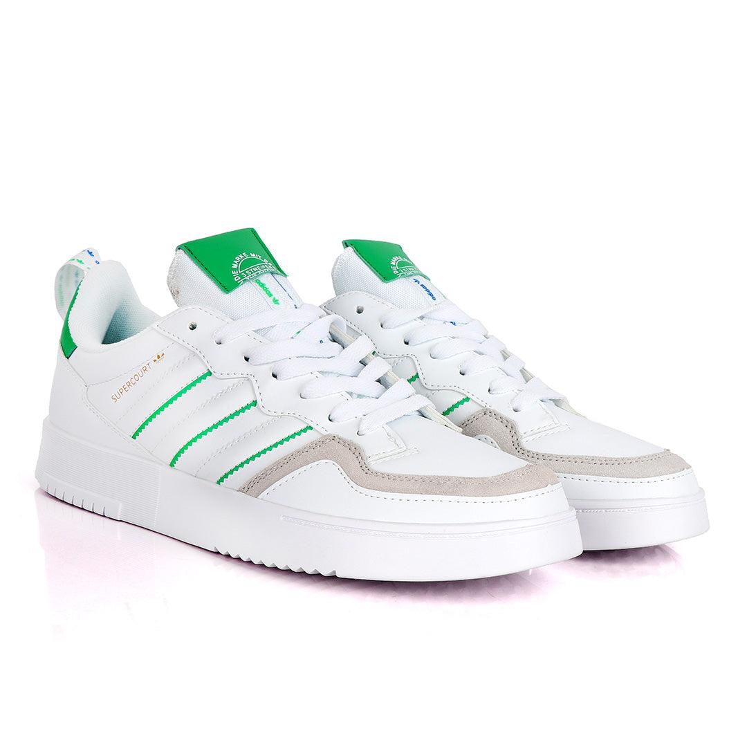 AD SuperCourt White Fashionable Sneakers With Green Classic Designs - Obeezi