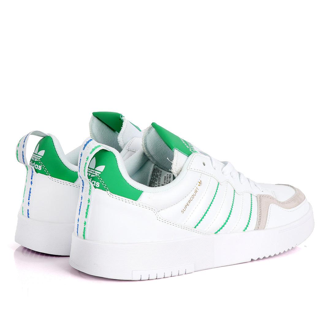 AD SuperCourt White Fashionable Sneakers With Green Classic Designs - Obeezi