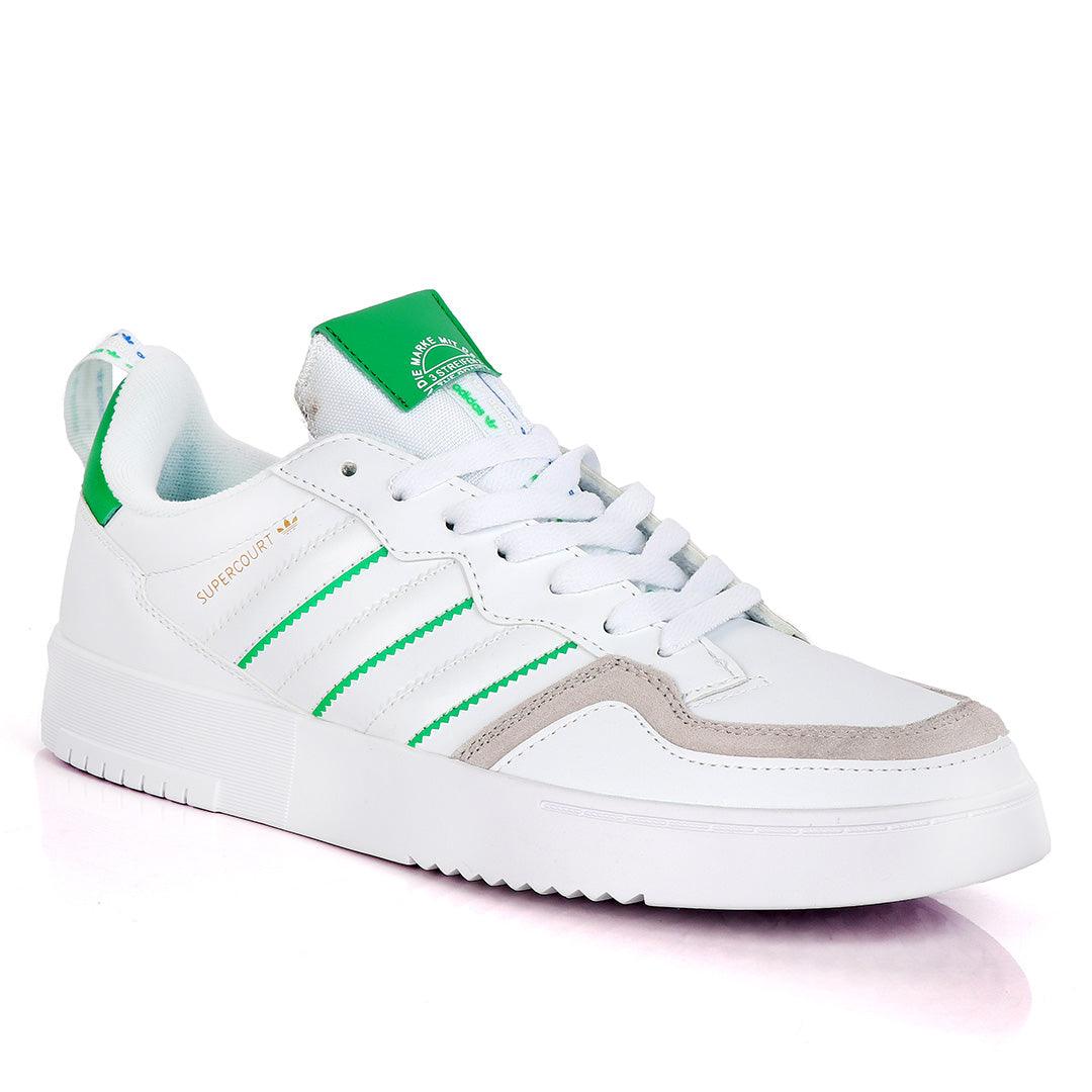 AD SuperCourt White Fashionable Sneakers With Green Classic Designs - Obeezi