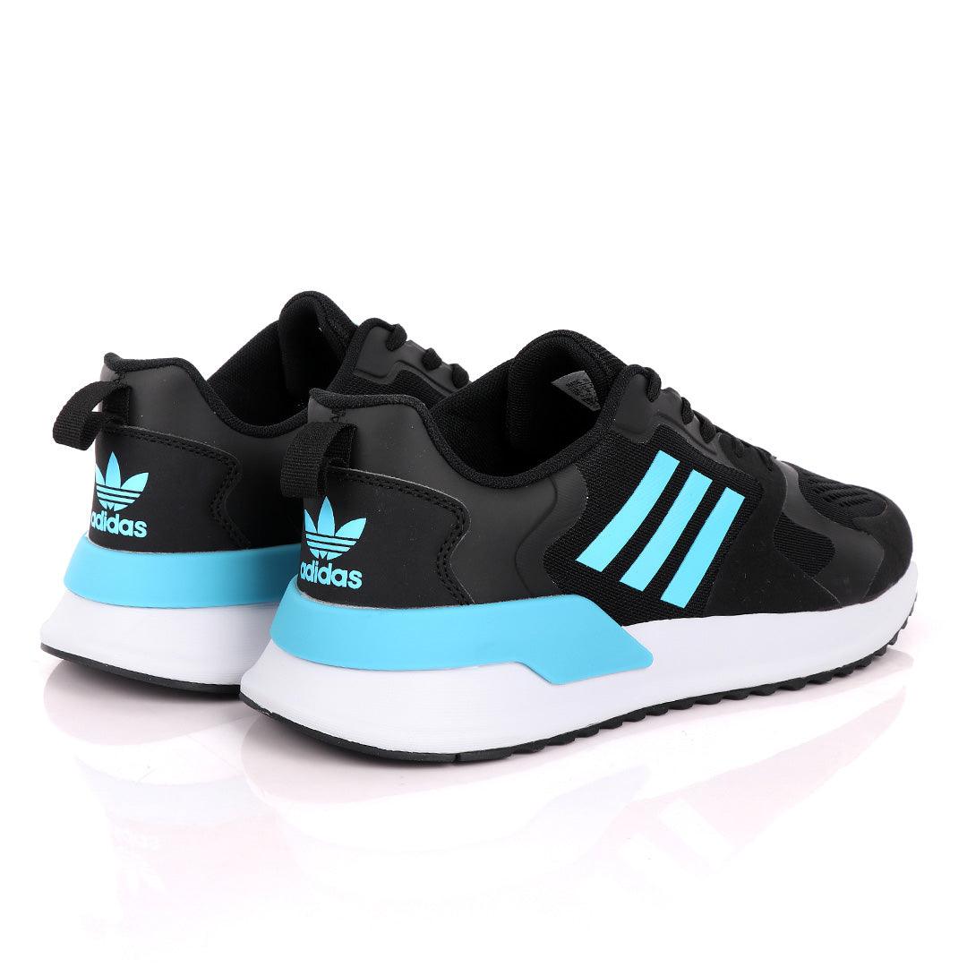 AD X_PLR Brand 3 SkyBlue Stripes Black Sneakers - Obeezi