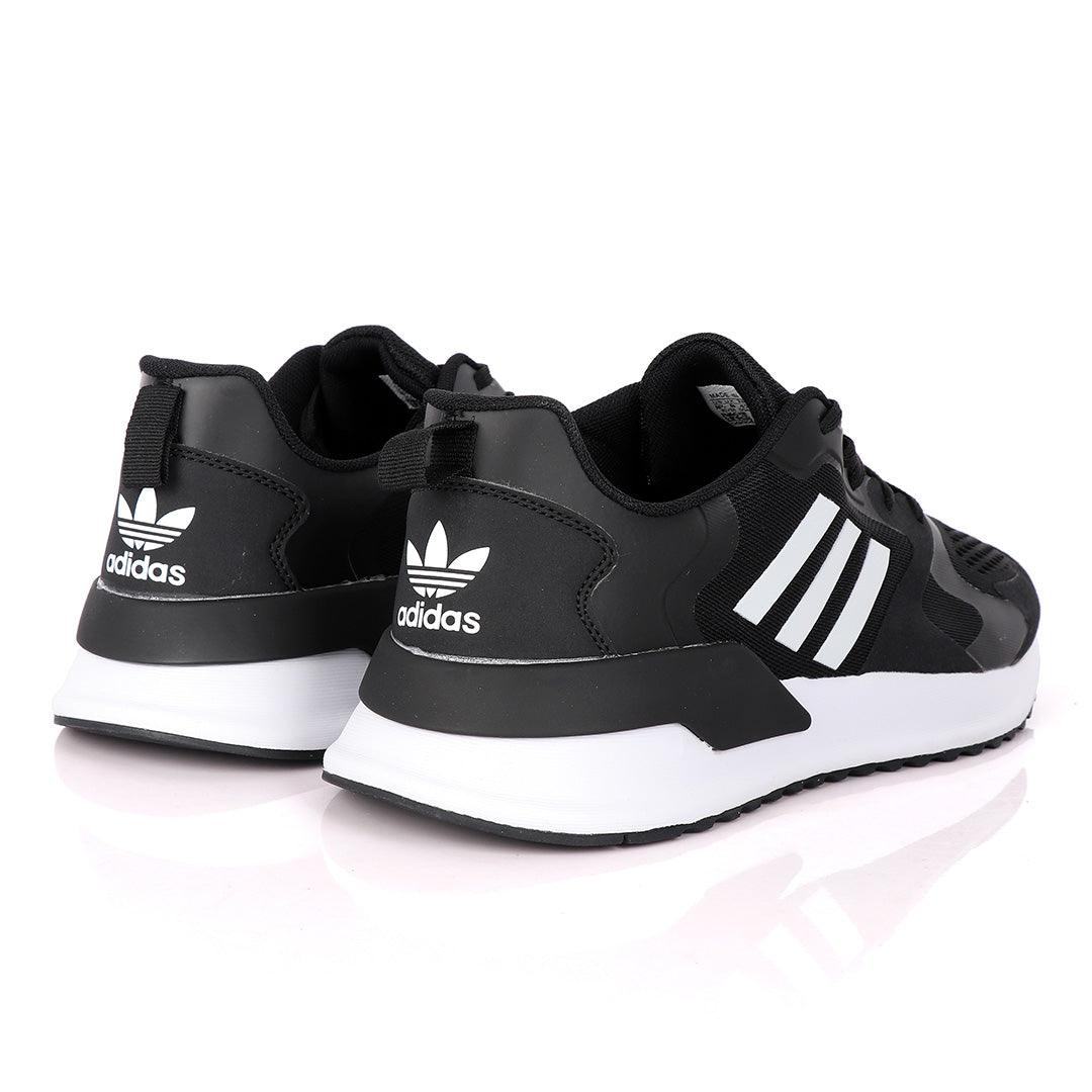 AD X_PLR Brand 3 White Stripes Black Sneakers - Obeezi
