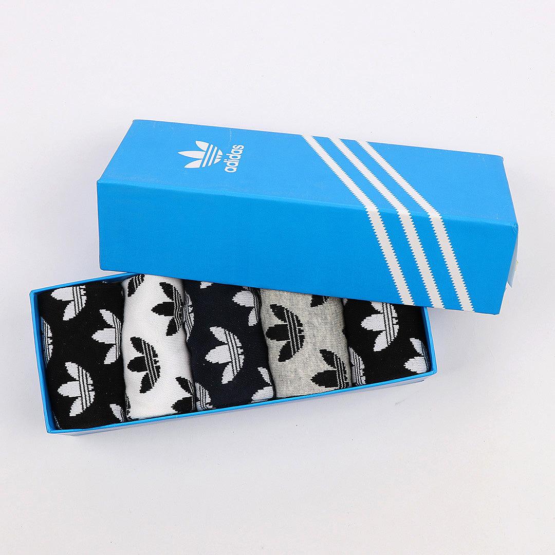 Adidas 5 In 1 Black Grey White Navy Blue Ash socks - Obeezi.com
