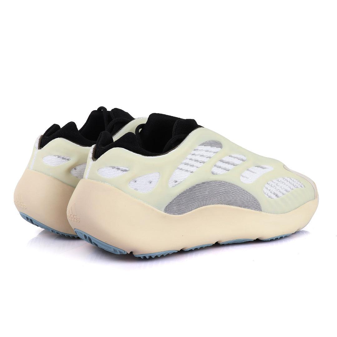 Adidas 700 Yeezy Boost Pattern Design White and Black Sneakers - Obeezi