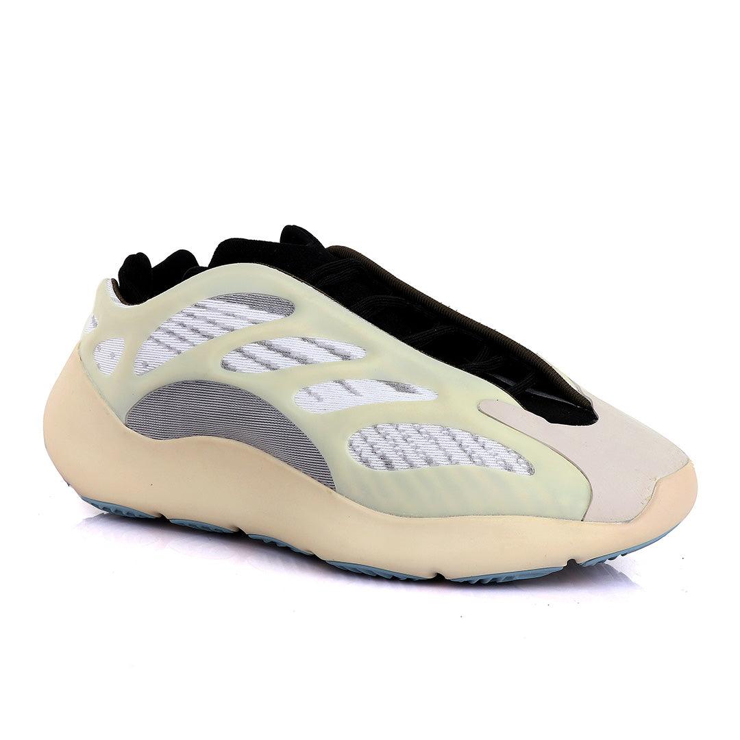 Adidas 700 Yeezy Boost Pattern Design White and Black Sneakers - Obeezi