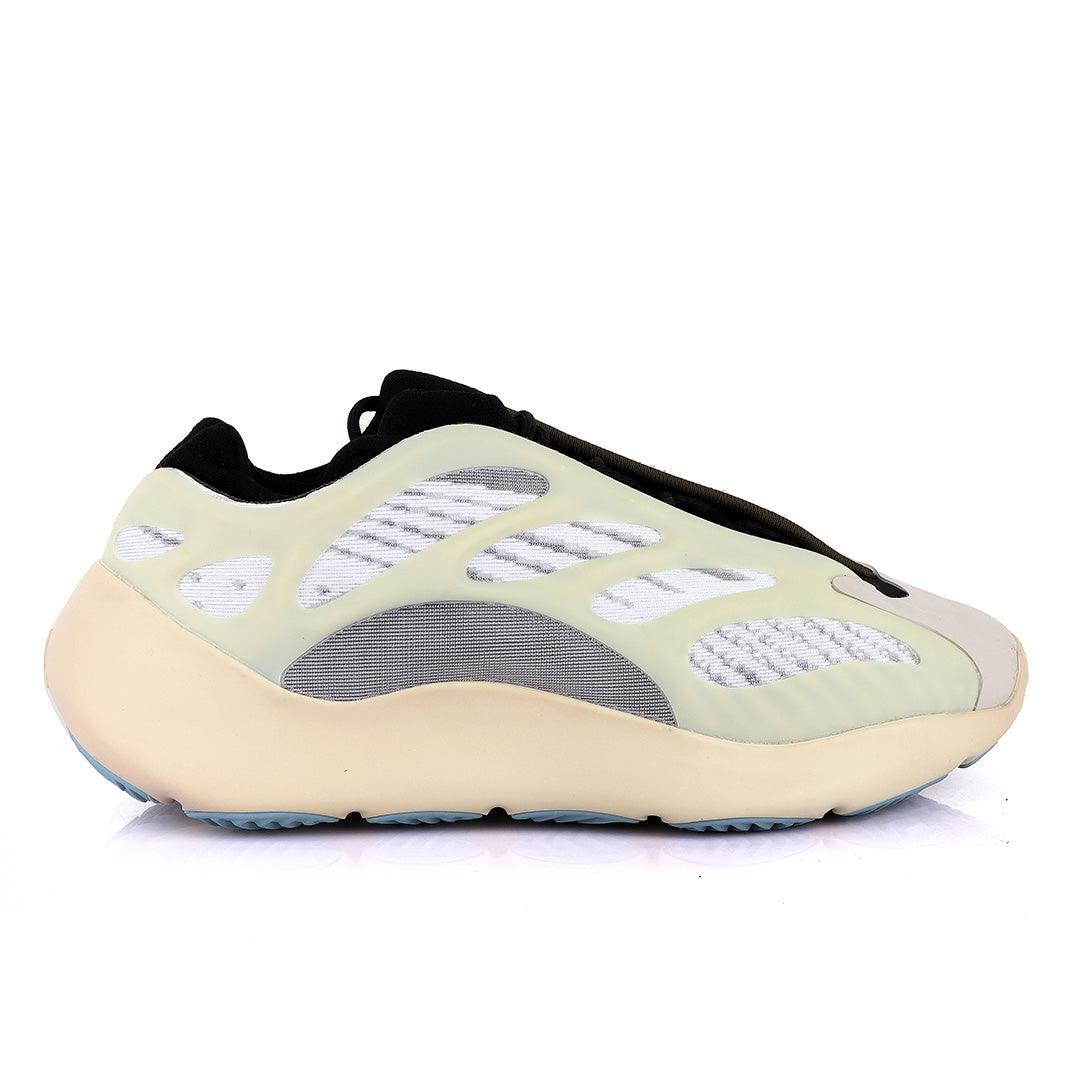 Adidas 700 Yeezy Boost Pattern Design White and Black Sneakers - Obeezi