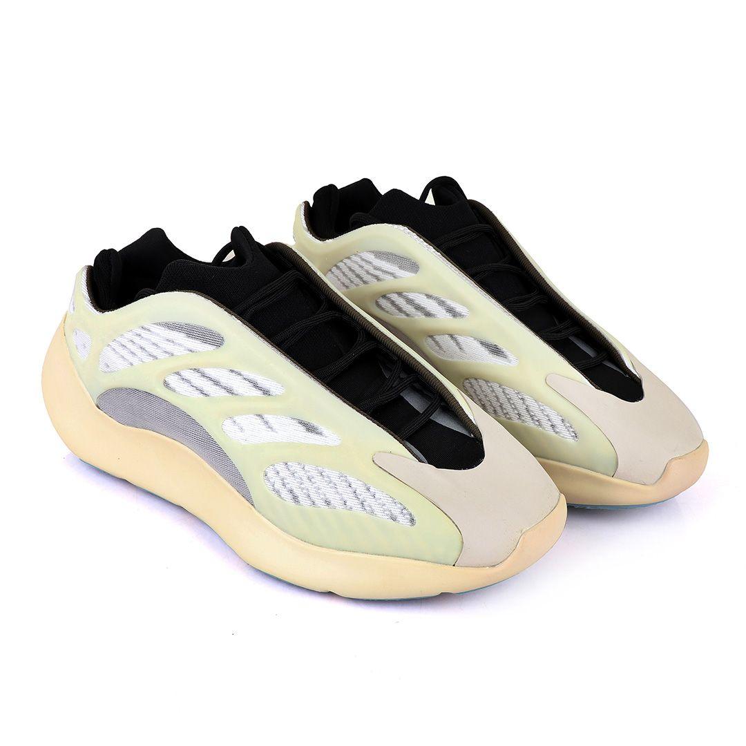 Adidas 700 Yeezy Boost Pattern Design White and Black Sneakers - Obeezi