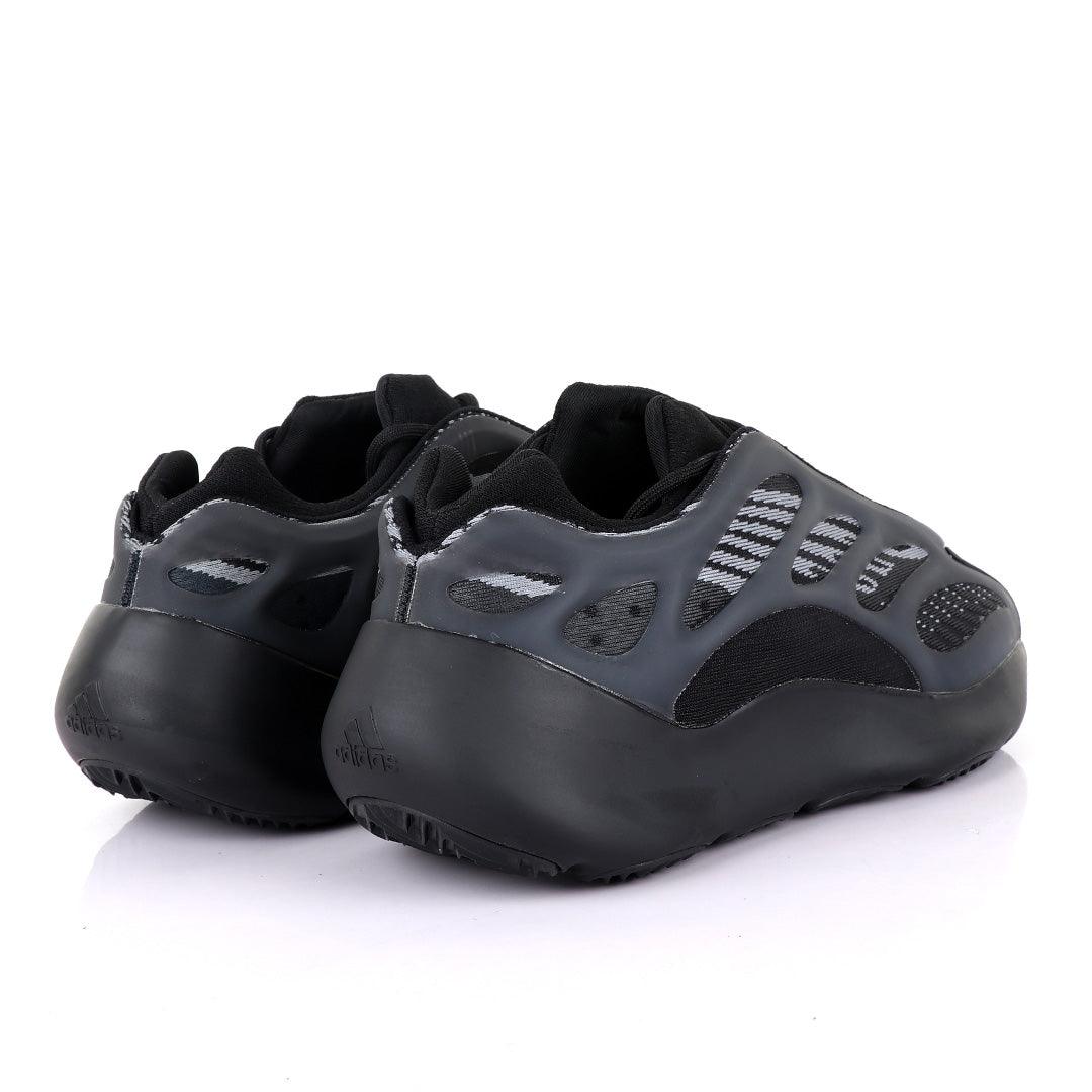 Adidas 700 Yeezy Boost White Pattern Design Black Sneakers - Obeezi