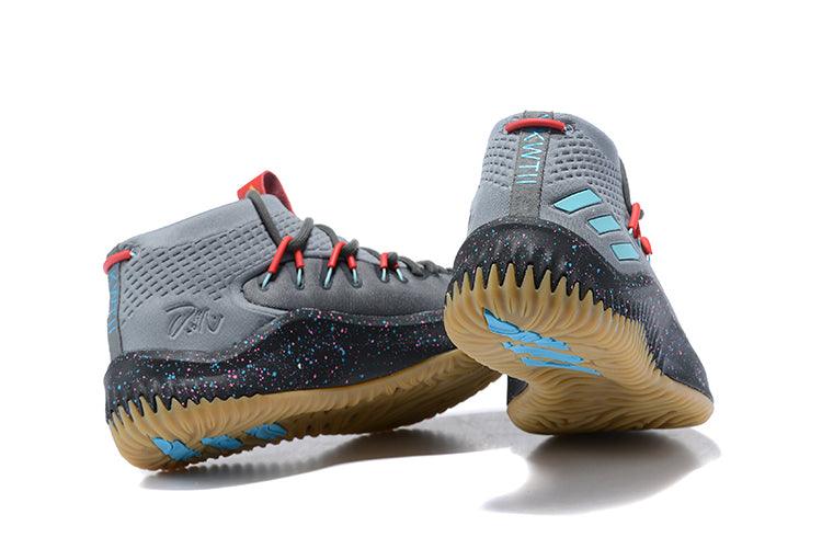 Adidas Dame 4 Basketball Grey/Red-Black Shoes - Obeezi