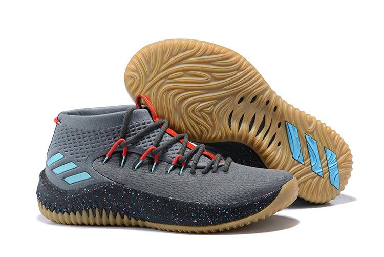 Adidas Dame 4 Basketball Grey/Red-Black Shoes - Obeezi