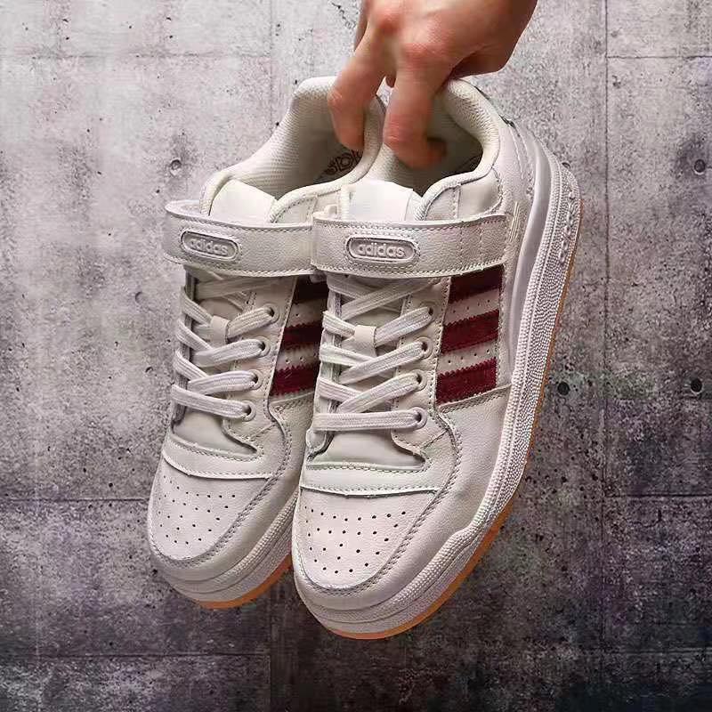 Adidas Forum Ultra White / Wine Red Low Sneakers - Obeezi