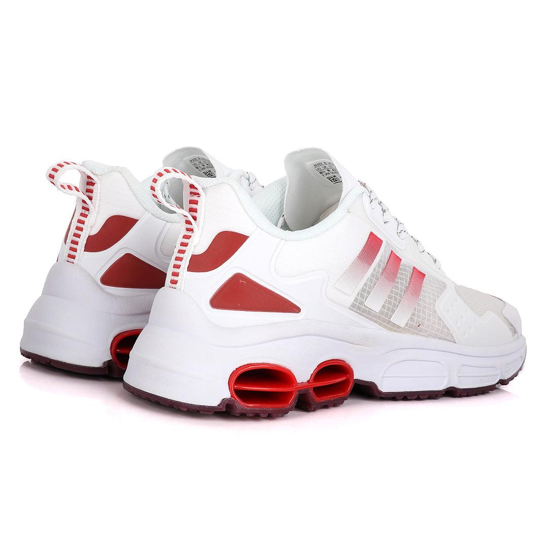 Adidas Original 3 Stripes Red And White Design Sneakers - Obeezi