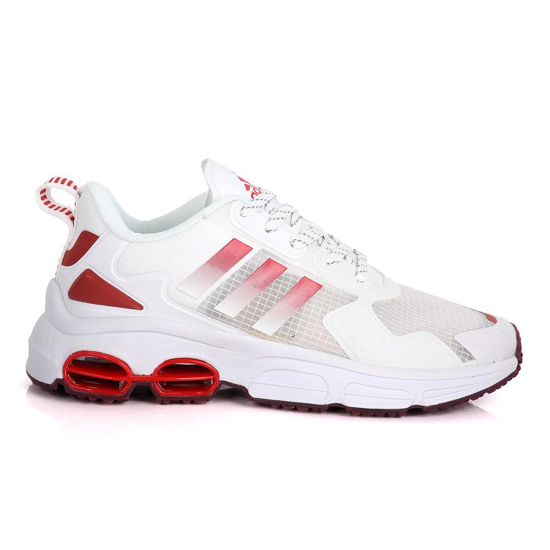 Adidas Original 3 Stripes Red And White Design Sneakers - Obeezi