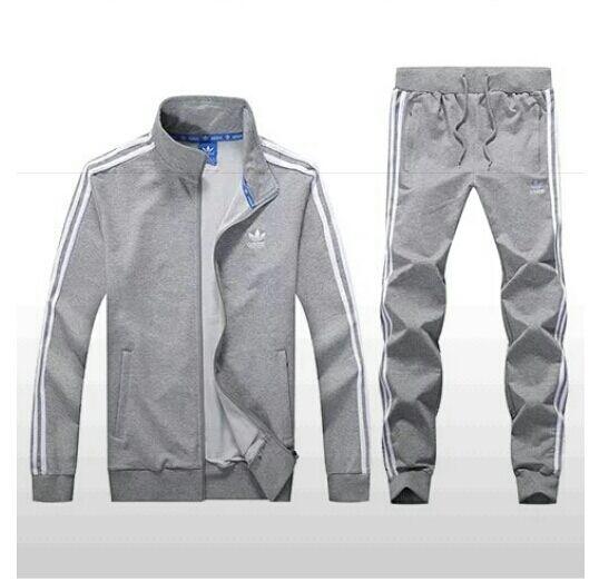 Adidas Original Men's Crested Logo Grey Tracksuits - Obeezi