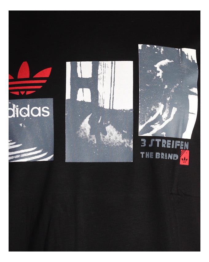 Adidas Originals 3 STREIFEN THE BRAND Navy blue Printed Round Neck T-Shirt - Obeezi