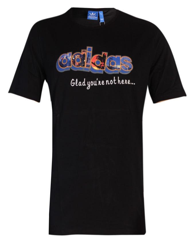 Adidas Originals Printed Unseix Black Round Neck T-Shirt - Obeezi