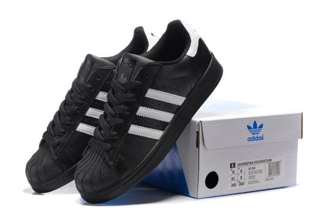 Adidas Originals Superstar Classic Foundation Casual Sneakers Black White - Obeezi