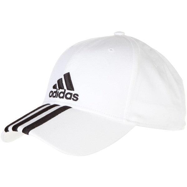 Adidas Performance Cap 3 Stripe White and Black - Obeezi.com