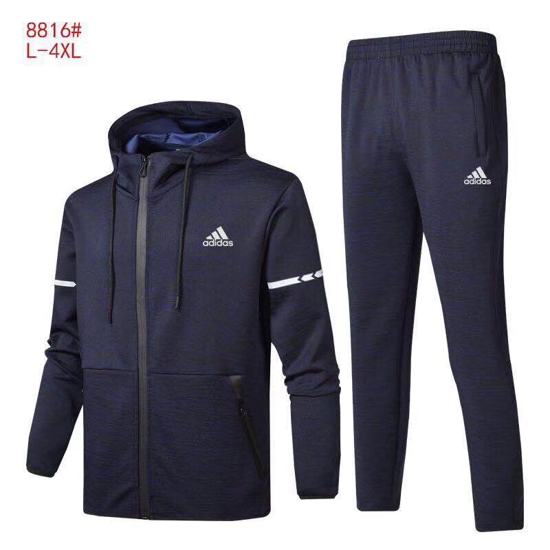 Adidas Unsex Tracksuit Jogging Set Suit Navyblue Hoodie - Obeezi