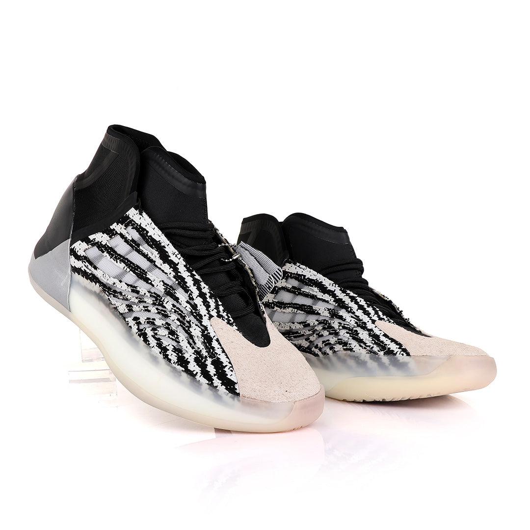 Adidas Yeezy Basketball Quantum Black and White Sneakers - Obeezi
