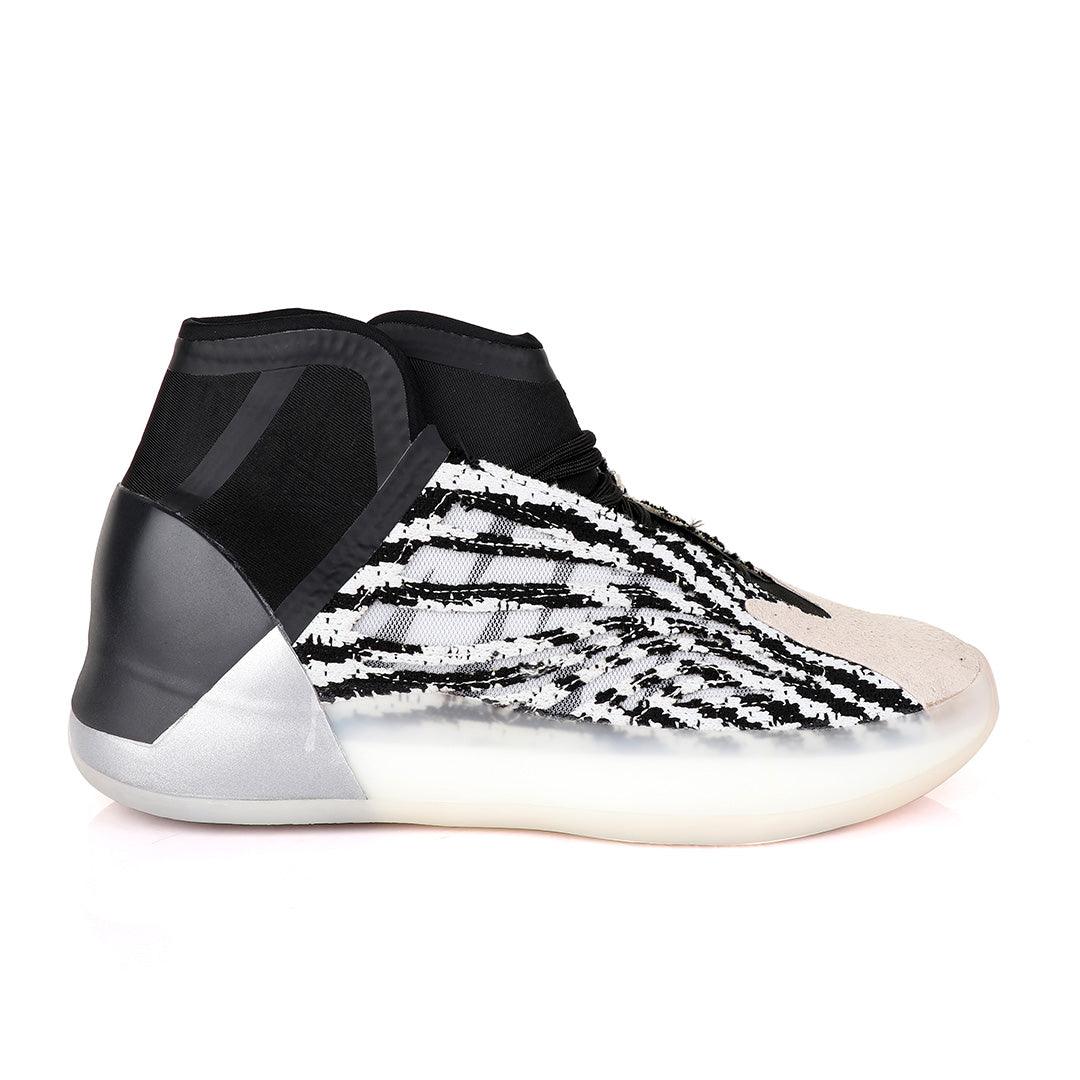 Adidas Yeezy Basketball Quantum Black and White Sneakers - Obeezi