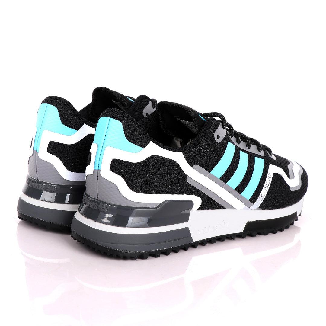 Adidas ZX 750 HD Black And Sky Blue Sneakers - Obeezi